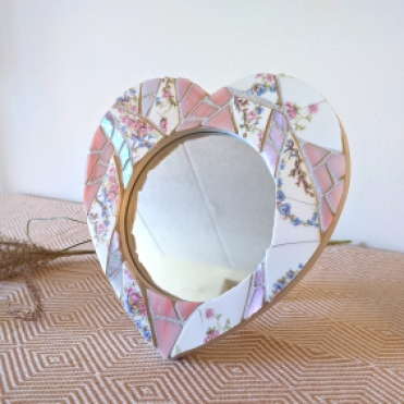 pink mosaic mirror